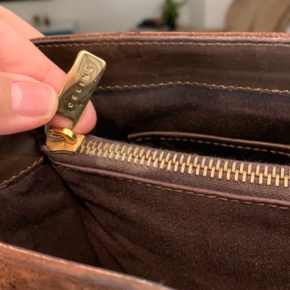 AUTHENTIC Celine Suede Monogram Handbag - Picture 12 of 16